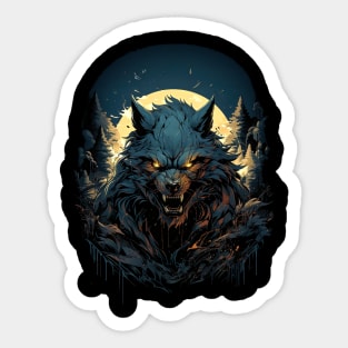 Werewolf in the Forest Sticker